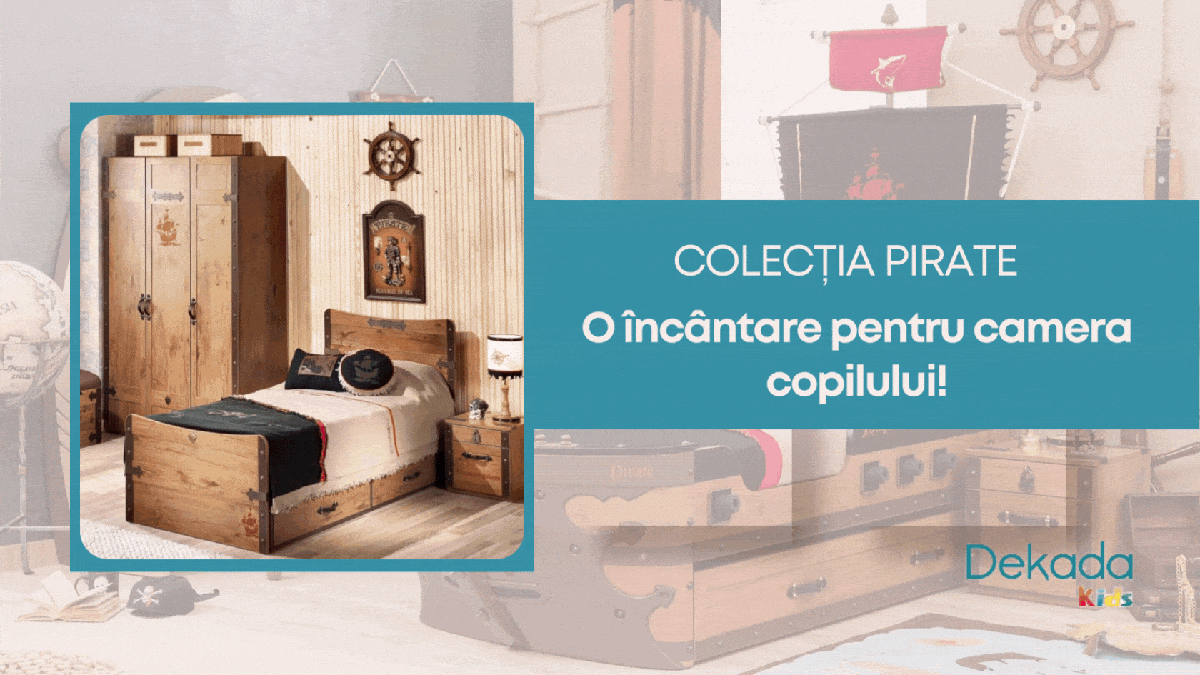 Mobila camera copil colectia Pirate