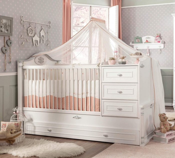 Baldachin pentru pat copii, colectia Romantic Baby [3]