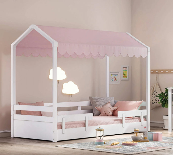 Bara protectie pat camera copii Colectia Montes White [3]
