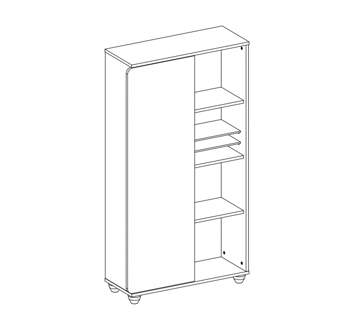 Biblioteca cu depozitare Colectia Black, 76,5x140x29,5cm [5]