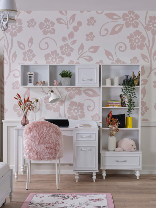 Bibliotecă Juliette pentru Camera Copiilor 60x39x171 cm – Eleganță Clasică și Organizare Practică [5]