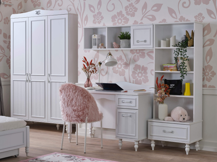 Bibliotecă Juliette pentru Camera Copiilor 60x39x171 cm – Eleganță Clasică și Organizare Practică [2]