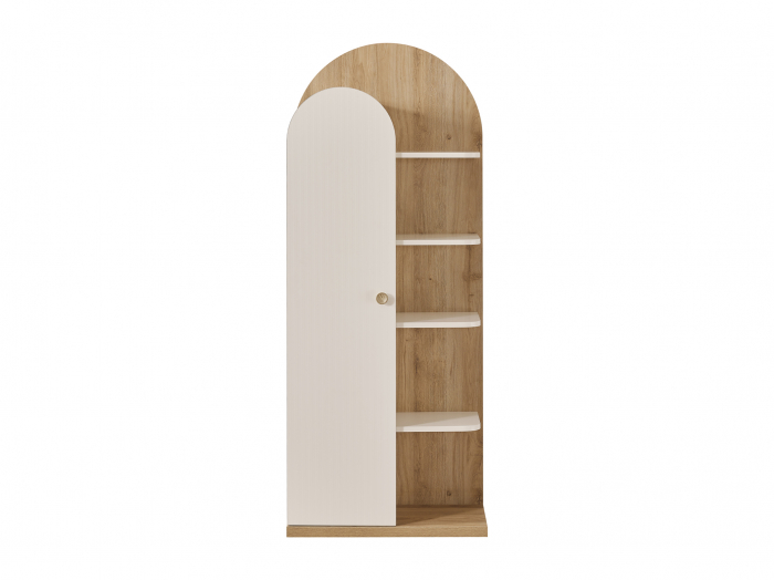 Bibliotecă Louis cu 1 ușă și 4 rafturi – design scandinav, 70x35x174 cm [2]