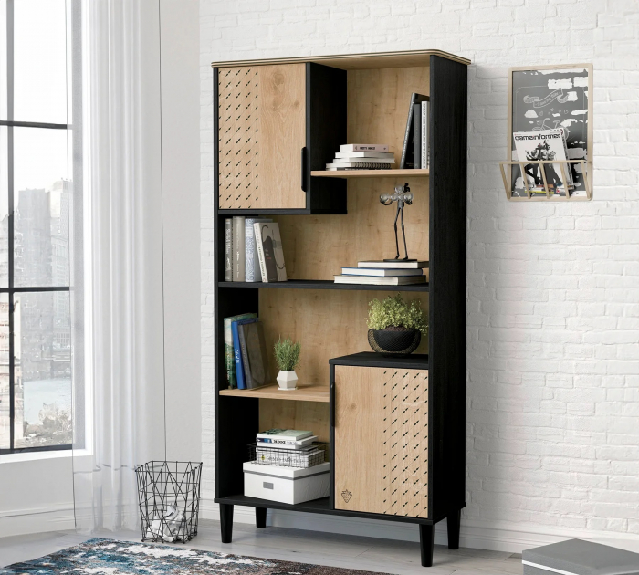 Biblioteca pentru carti, Colectia Black (82x164x33 cm) [3]