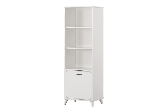 Bibliotecă Perla S pentru camera copii 55x40x162 cm – Rafturi practice pentru cărți și decor [1]