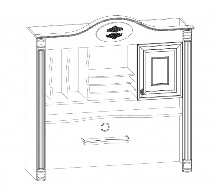 Biblioteca Suspendata, pentru copii si tineret Colectia Romantic, 117x37x119 cm [3]