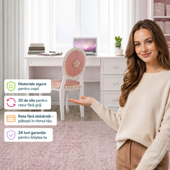 Masa de studii pentru camera fetelor Colectia Rustic White [3]