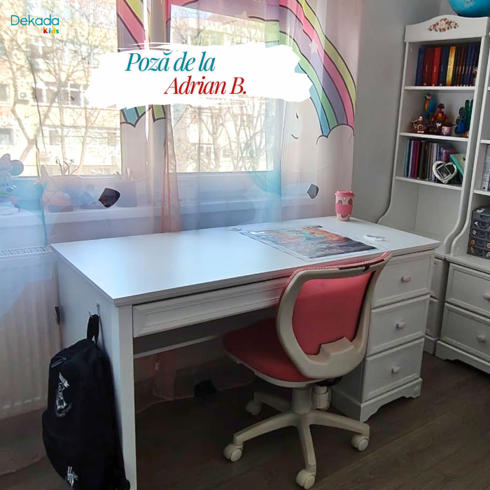 Masa de studii pentru camera fetelor Colectia Rustic White [7]