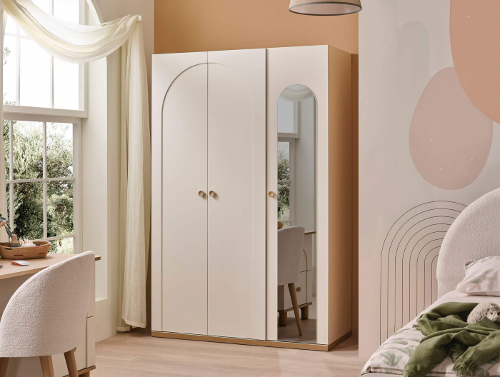 Dulap cu 3 usi si oglinda 132x58x204 cm, colecția Louis [4]