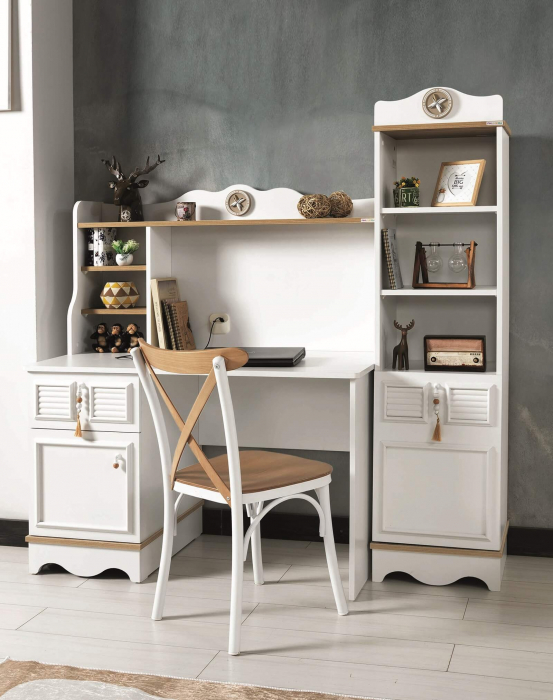 Birou de studiu cu unitate 120x138x60 cm pentru camera copiilor Colectia Luna Cappuccino [2]