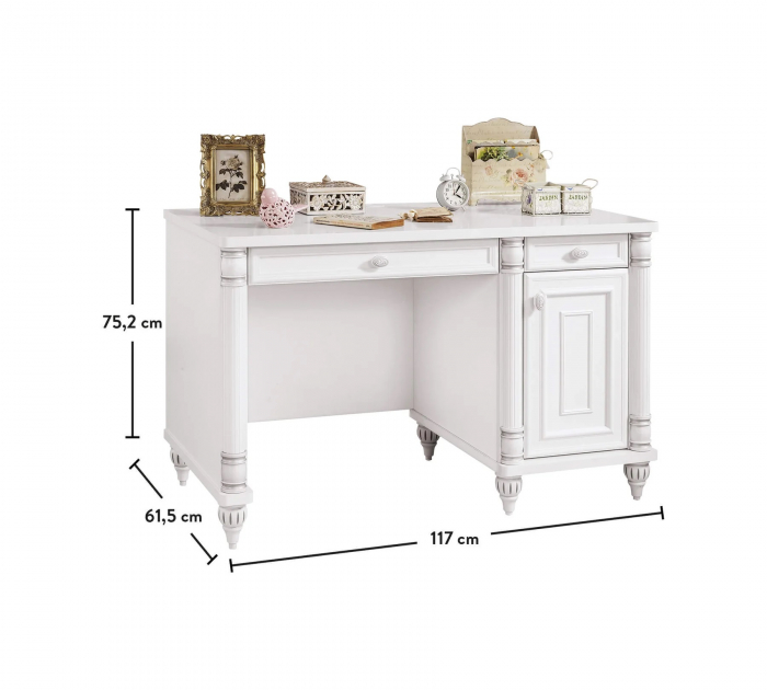 Birou de studiu pentru copii si tineret Colectia Romantic, 117x62x75 cm [7]