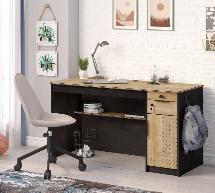 Birou pentru camera copii si adolescenti 138x58x76 cm Colectia Black [2]