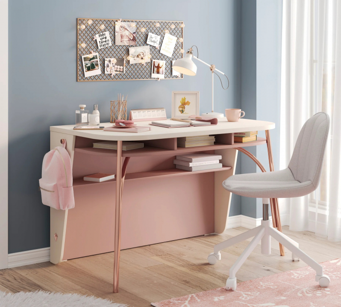 Birou Elegance cu încărcare wireless și picioare metalice – design modern și rafinat [2]