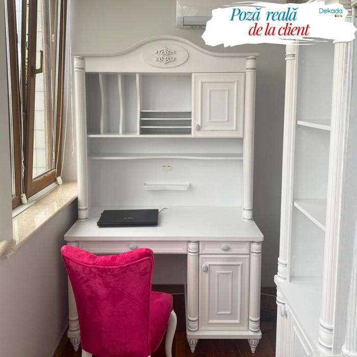 Birou de studiu pentru copii si tineret Colectia Romantic, 117x62x75 cm [9]