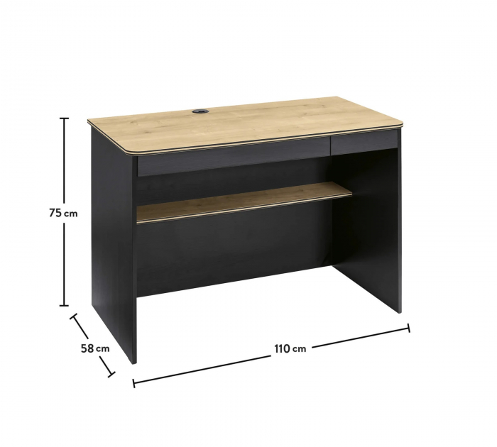 Birou studii pentru camera copii si adolescenti Colectia Black 110x58x75 cm [7]