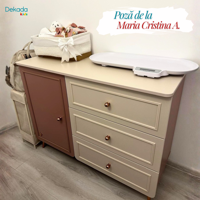 Comoda cu 3 sertare si usa, 112x86x47 cm, Colectia Baby Elegance [5]