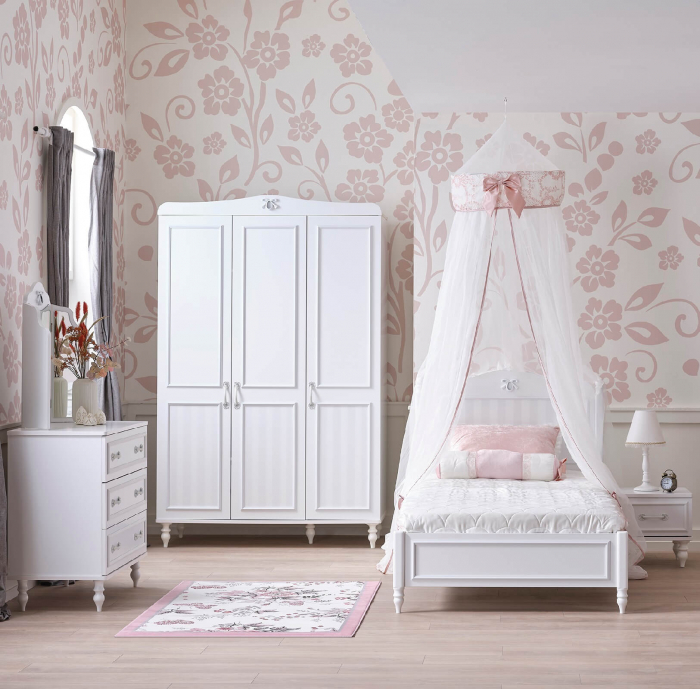 Comodă Juliette 3 Sertare, Alb Elegant, Dimensiuni 88x46x83 cm – Stil Clasic Romantic [4]