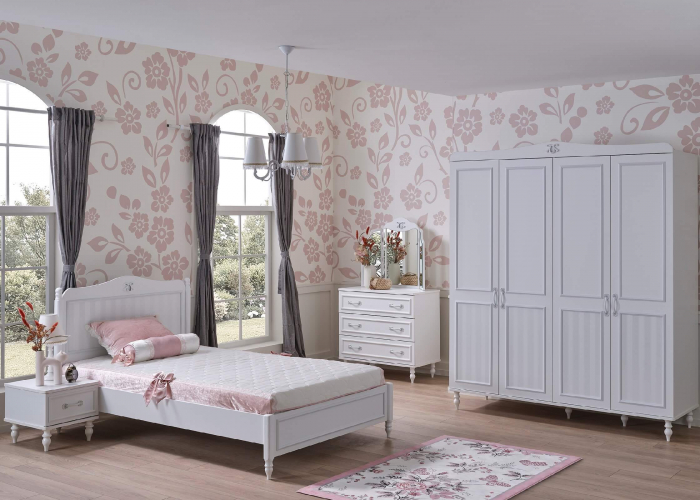 Comodă Juliette 3 Sertare, Alb Elegant, Dimensiuni 88x46x83 cm – Stil Clasic Romantic [3]