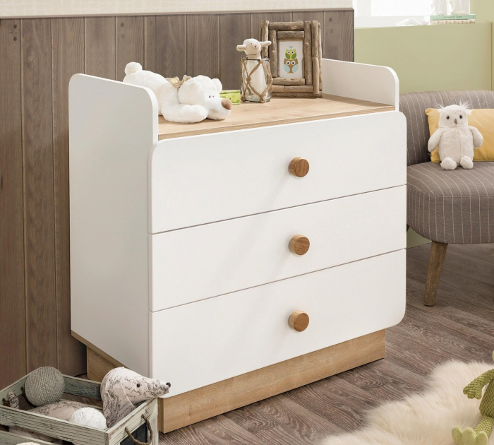 Comoda cu 3 sertare cu masuta incorporat, pentru camera copii Colectia Natura Baby [3]