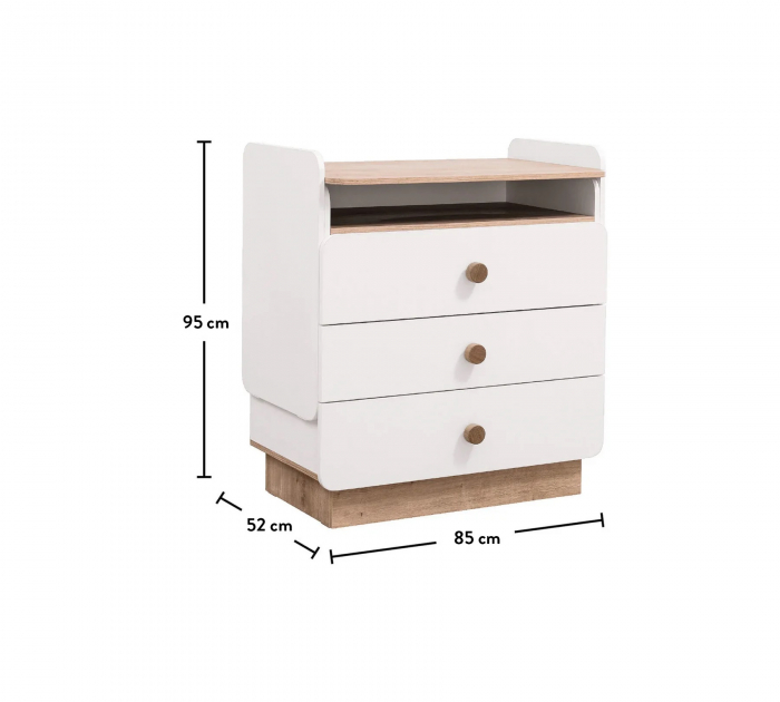 Comoda cu 3 sertare cu masuta incorporat, pentru camera copii Colectia Natura Baby [6]