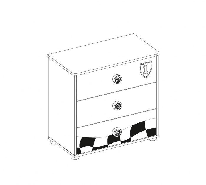 Comoda cu 3 sertare, pentru camera baieti, colectia Race Cup [5]