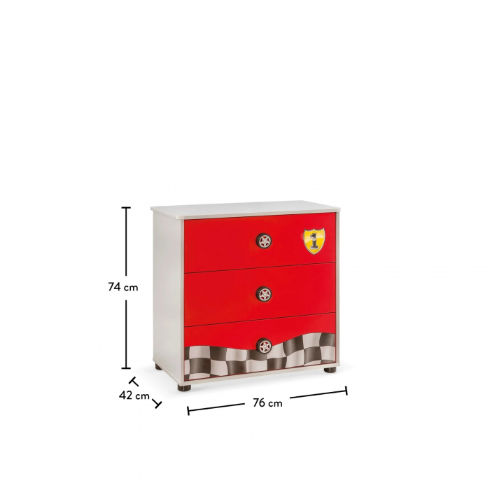 Comoda cu 3 sertare, pentru camera baieti, colectia Race Cup [4]