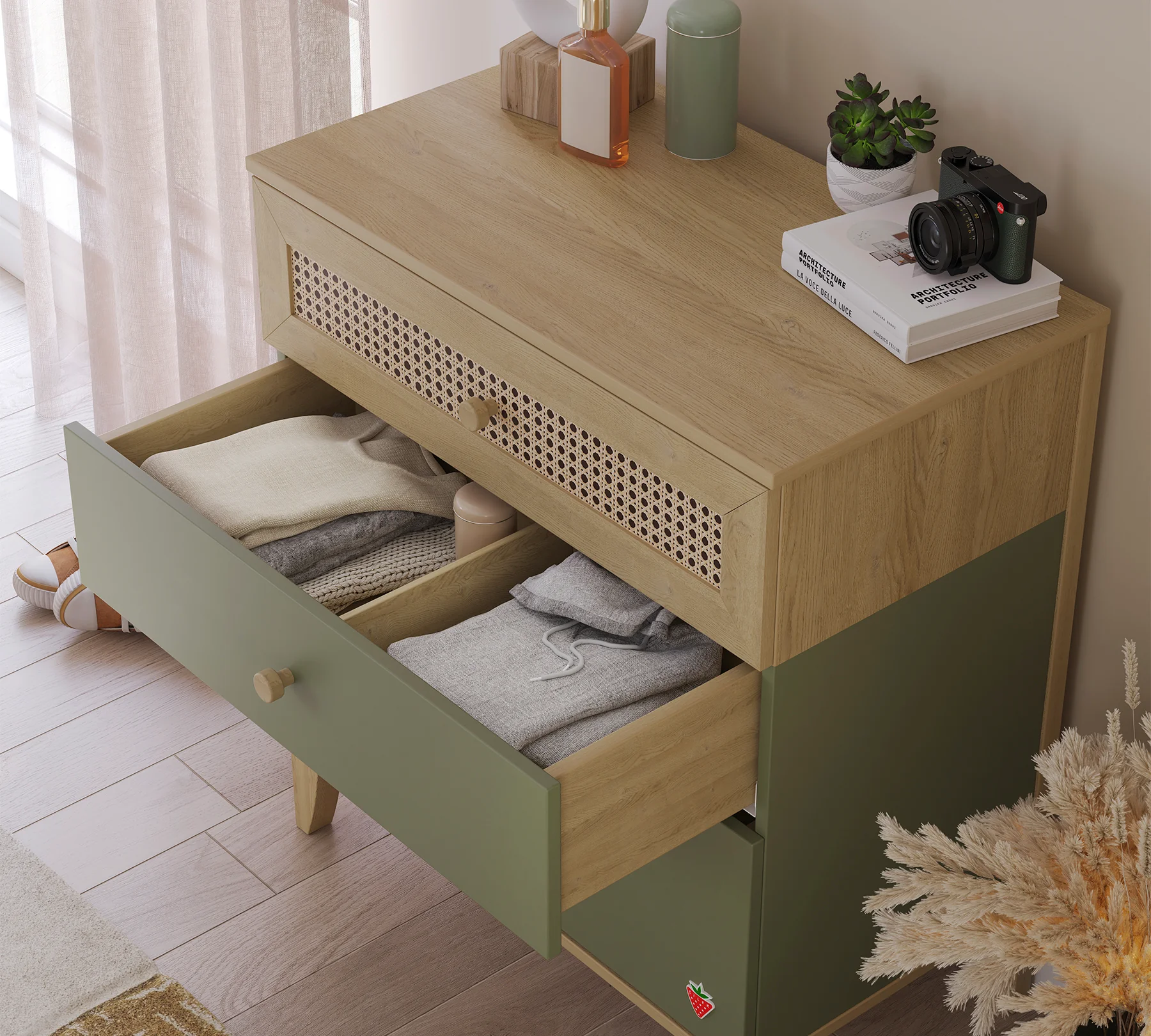 Comoda cu 3 sertare pentru camera copii si adolescenti, Colectia Loof (75x85x42 cm) [3]