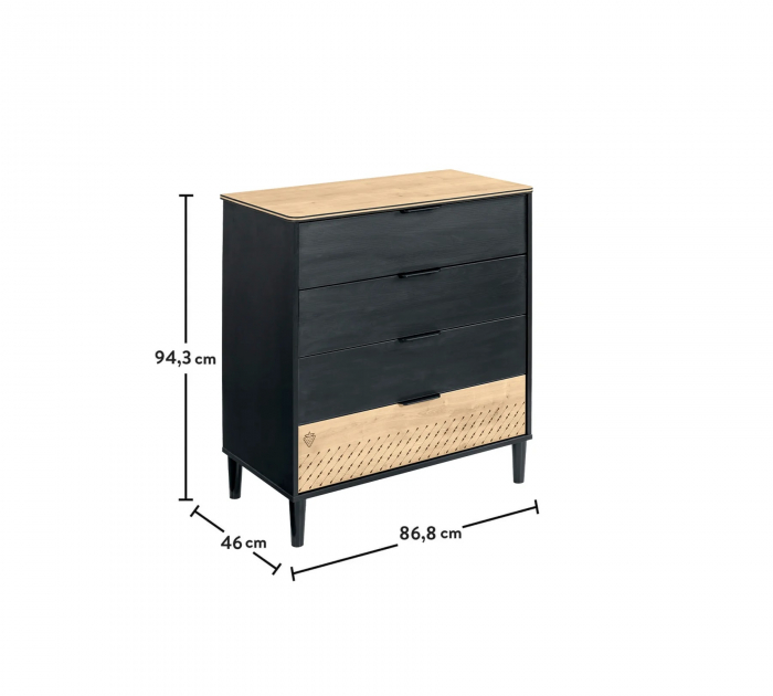 Comoda cu 4 sertare, pentru adolescenti Colectia Black [4]
