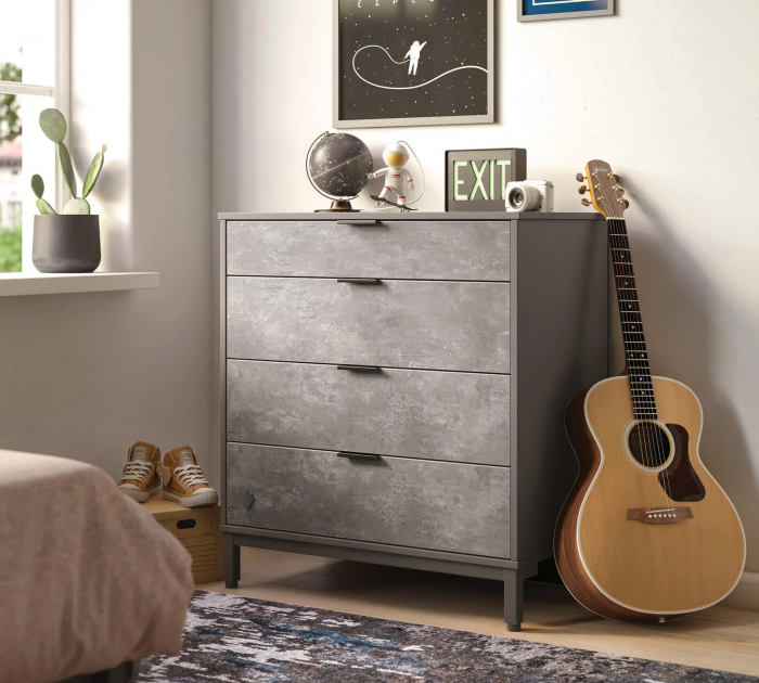 Comoda cu 4 sertare, pentru camera copiilor si  adolescentilor Colectia Space Gray [2]