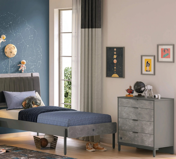 Comoda cu 4 sertare, pentru camera copiilor si  adolescentilor Colectia Space Gray [3]