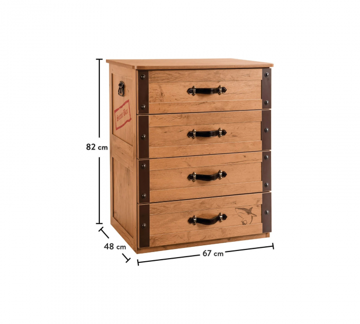 Comoda cu 4 sertare, pentru camera baieti, Colectia Pirate [5]