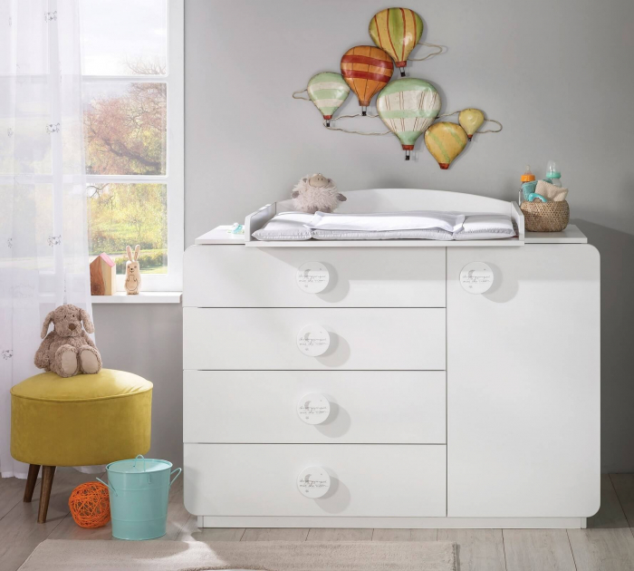 Comoda cu 4 sertare si usa, pentru camera copii, colectia Baby Cotton [3]