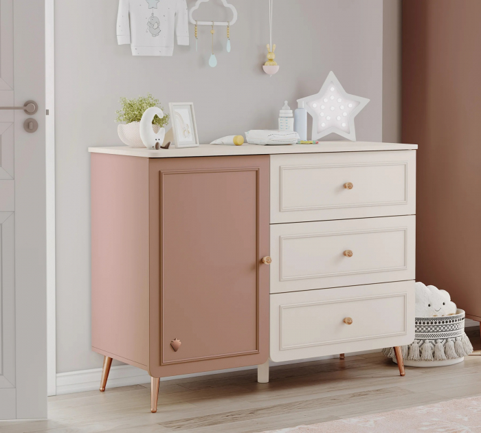 Comoda cu 3 sertare si usa, 112x86x47 cm, Colectia Baby Elegance [2]
