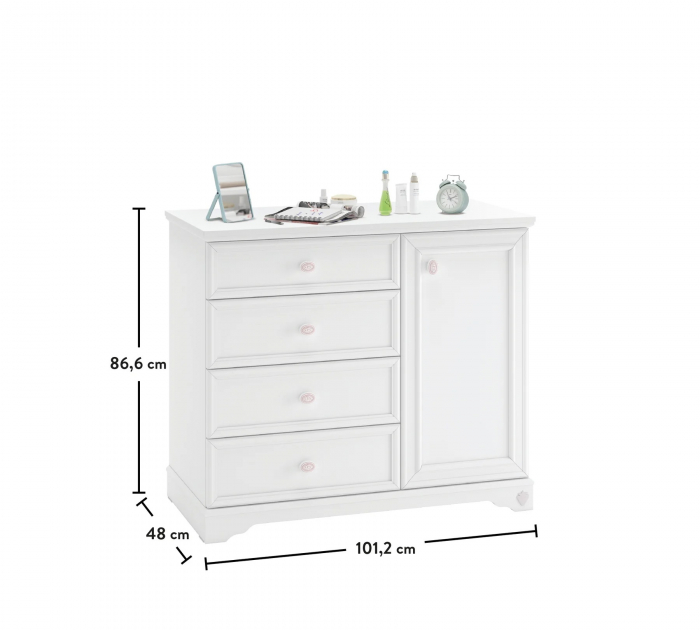 Comoda pentru camera fetelor Colectia Rustic White [5]
