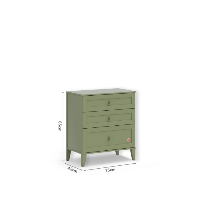 Comoda verde pentru camera copii si adolescenti, 75x85x42 cm, Colectia Loof New [3]