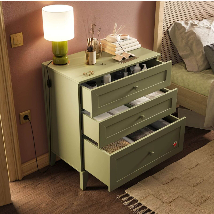 Comoda verde pentru camera copii si adolescenti, 75x85x42 cm, Colectia Loof New [2]