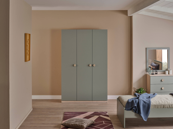 Dulap 3 usi, mobilier modern pentru camera copii, 124x54x198 cm, Colectia Mono [3]