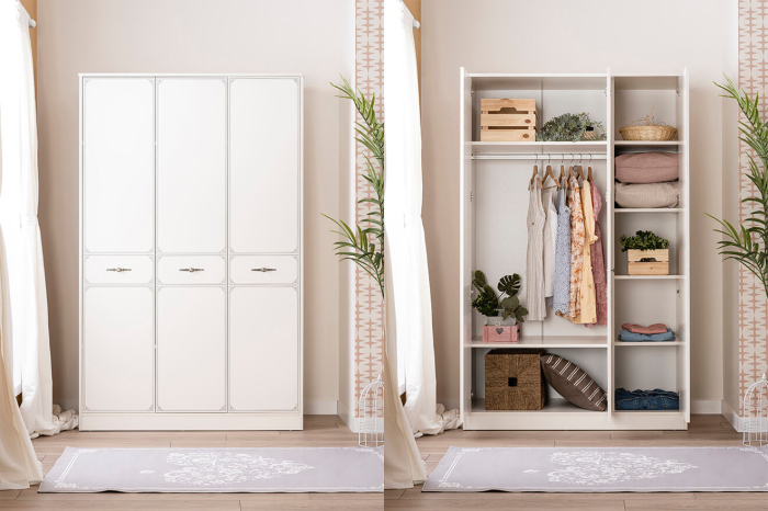 Dulap 3 uși Perla S pentru camera copii 126x60x200 cm – Spațiu generos de depozitare [4]