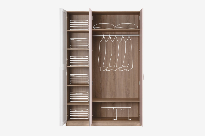 Dulap copii 3 usi Angel City, mobilier modern pentru camera fetelor, 133x64x204 cm [4]