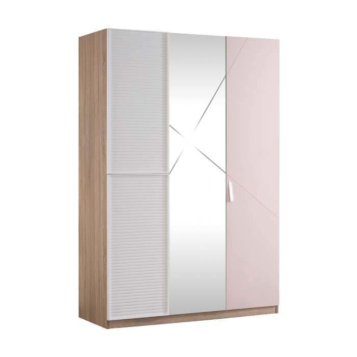 Dulap copii 3 usi Angel City, mobilier modern pentru camera fetelor, 133x64x204 cm [1]