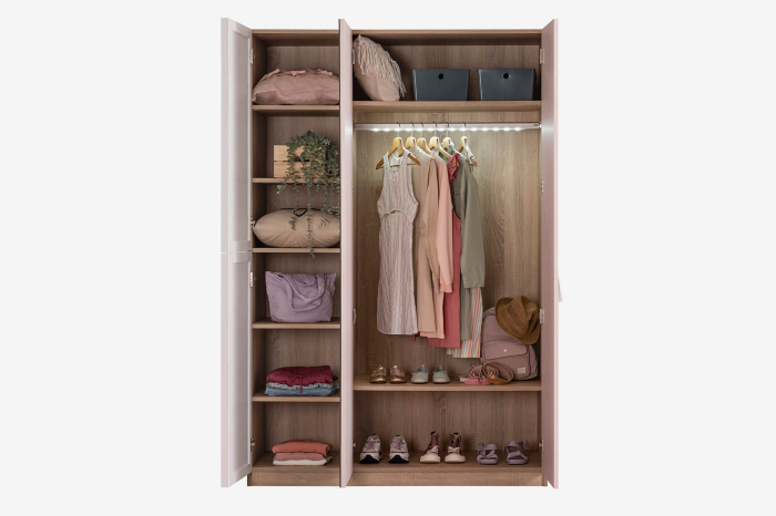 Dulap copii 3 usi Angel City, mobilier modern pentru camera fetelor, 133x64x204 cm [3]