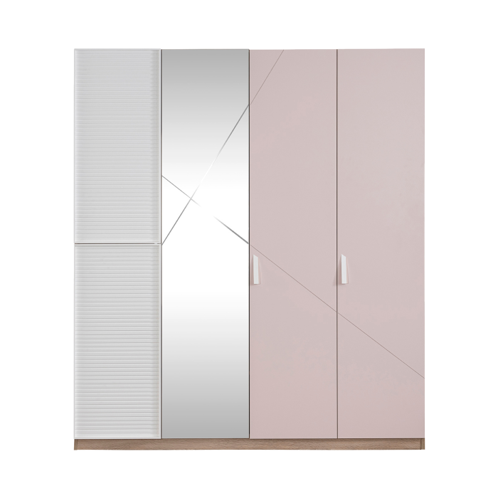 Dulap copii 4 usi Angel City, mobilier modern pentru camera fetelor, 177x64x204 cm [2]