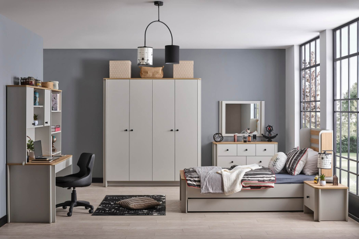 Dulap copii 4 uși Sirius – mobilier modern pentru camera copiilor, 180x57x200 cm [5]
