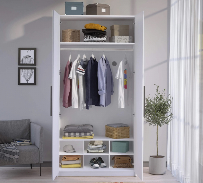 Dulap cu 2 usi  Colectia White, 102x208.5x59 cm [3]