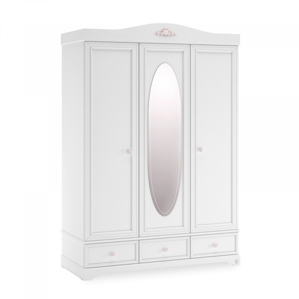 Set dormitor copii Rustic White – Pat, Dulap si Noptiera [4]