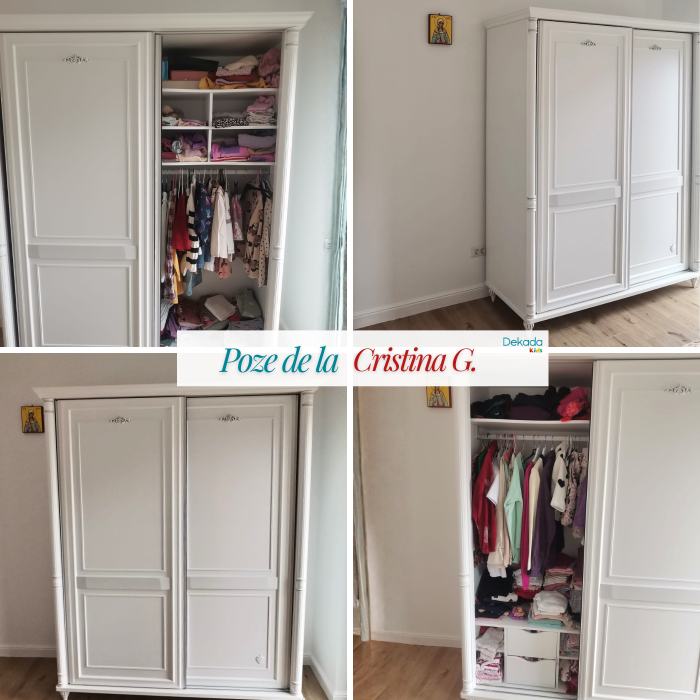 Dulap cu 2 usi glisante pentru copii Colectia Romantic 170x210x64 cm [5]