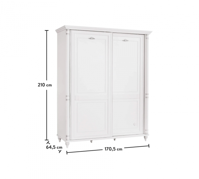 Dulap cu 2 usi glisante pentru copii Colectia Romantic 170x210x64 cm [7]