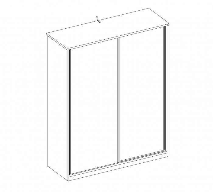 Dulap cu 2 usi glisante pentru tineret Colectia White, 164x59x206 cm [6]