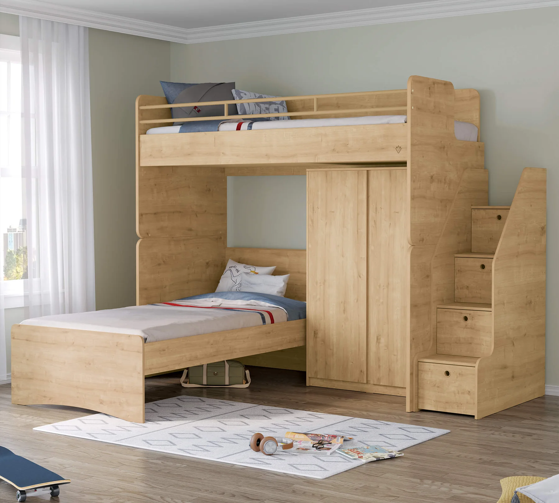 Dulap cu 2 usi, pentru tineret Colectia Studio Mocha 93x53x140 cm [5]