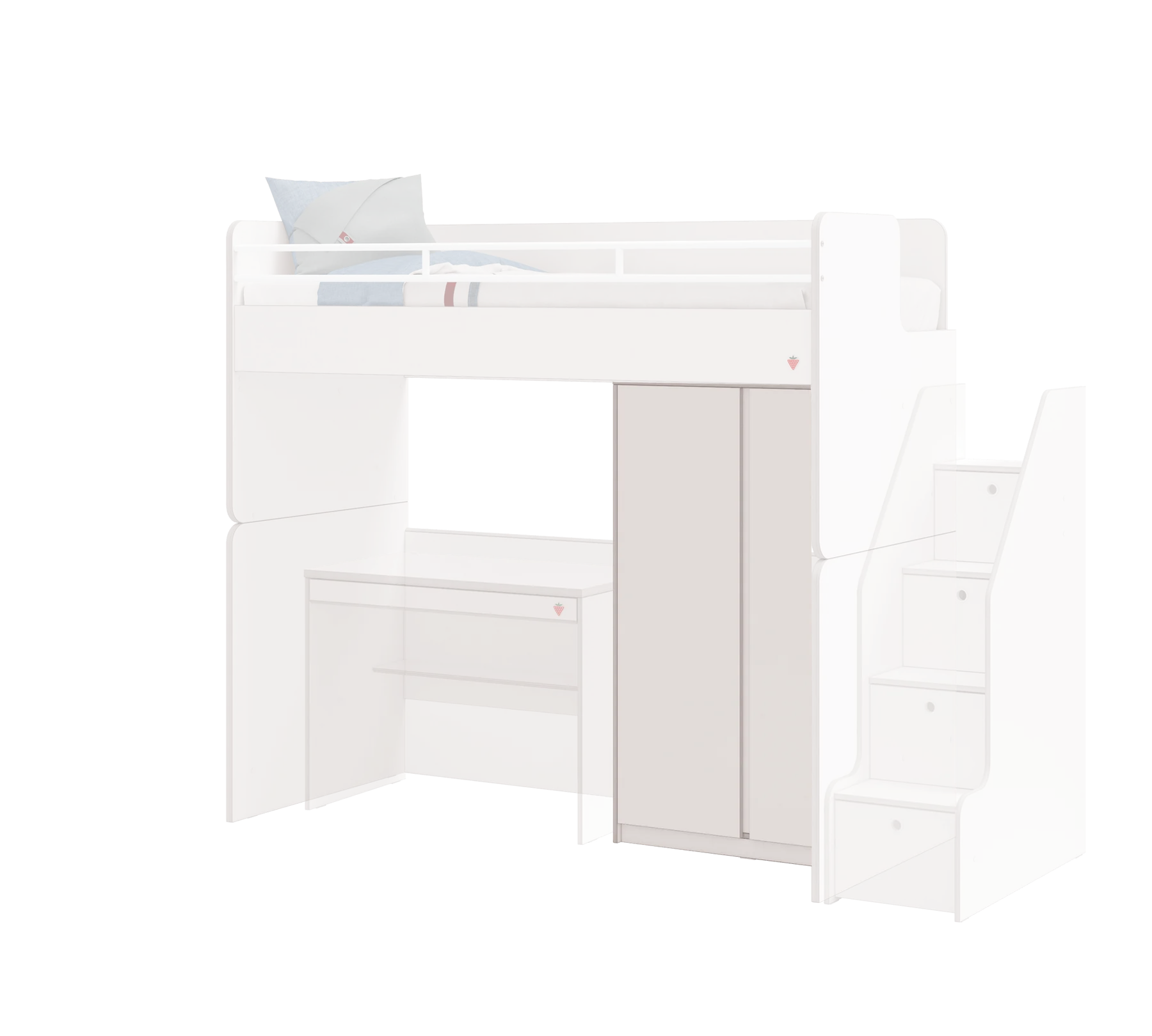 Dulap cu 2 usi, pentru tineret Colectia Studio White 93x52x140 cm [2]